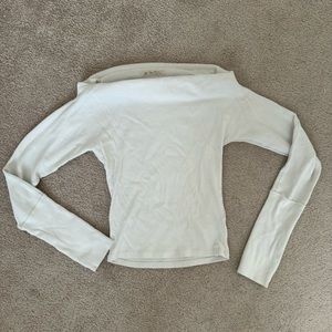 Free people off shoulder long sleeve white shirt